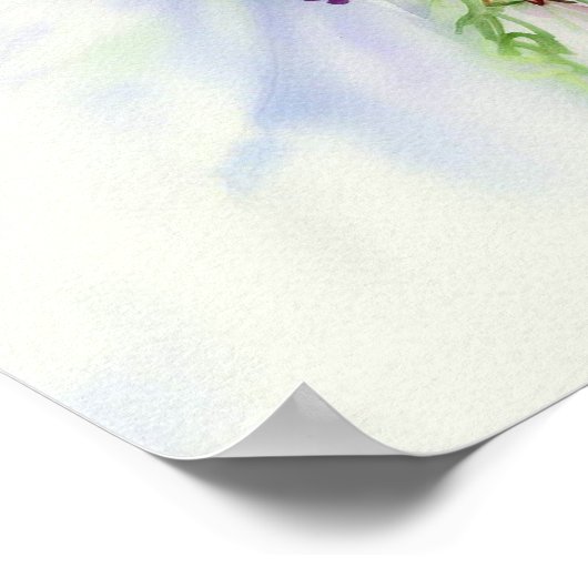 Elegant Paarse, Bruids Cascading Bouquet 2, Poster (Hoek)