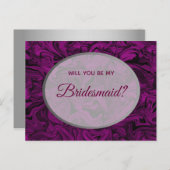 Elegant Paarse bruidsmeisje voorstel Briefkaart (Voorkant / Achterkant)