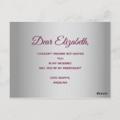 Elegant Paarse bruidsmeisje voorstel Briefkaart (Achterkant)