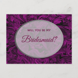 Elegant Paarse bruidsmeisje voorstel Briefkaart