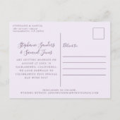 Elegant Paarse bruiloft Agenda sparen de Datum Briefkaart (Achterkant)