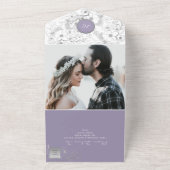  Elegant Paarse Bruiloft All In One Uitnodiging (Buitenkant)