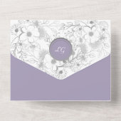  Elegant Paarse Bruiloft All In One Uitnodiging (Achterkant)