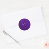 Elegant Paarse bruiloft Envelope Seals Ronde Sticker (Envelop)