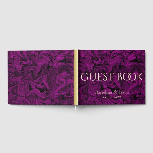 Elegant Paarse bruiloft Gastenboek (Volledig)