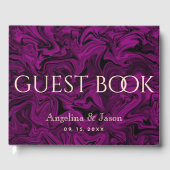 Elegant Paarse bruiloft Gastenboek (Voorkant)
