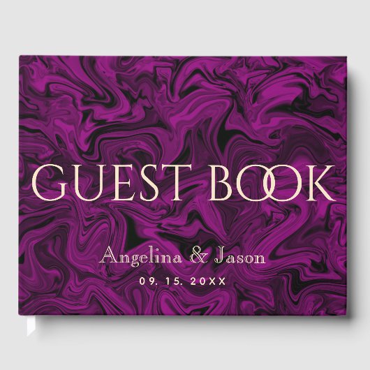 Elegant Paarse bruiloft Gastenboek (Voorkant)