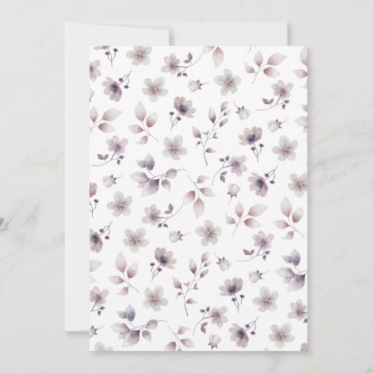 Elegant Paarse bruiloft Kaart (Achterkant)