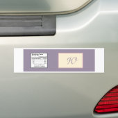 Elegant Paarse bruiloft waterflesetiket Bumpersticker (Op auto)