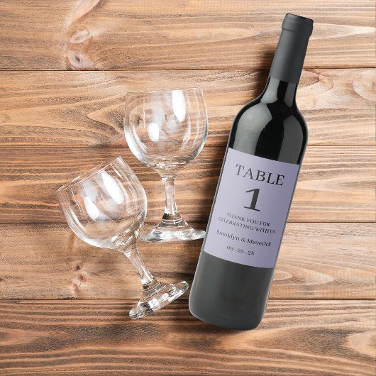 Elegant Paarse Bruiloft Wijn Etiket