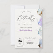 Elegant Paarse Butterfly draait een dag om Kaart (Voorkant)