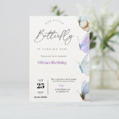 Elegant Paarse Butterfly draait een dag om Kaart (Staand voorkant)