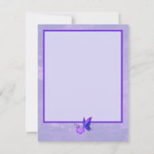 Elegant Paarse Butterfly & Hibiscus Save the Date Kaart (Achterkant)