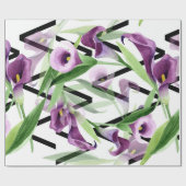 Elegant Paarse Calla Bloemen Inpakpapier (Vlak)