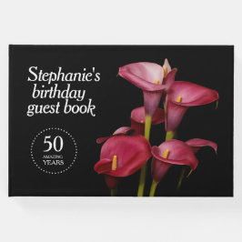 Elegant Paarse Calla Lilies 50e van elk jaar Gastenboek
