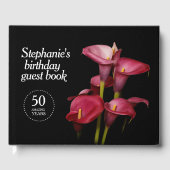 Elegant Paarse Calla Lilies 50e van elk jaar Gastenboek (Voorkant)
