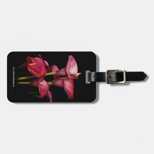 Elegant Paarse Calla Lilies Bagagelabel (Voorkant horizontaal)