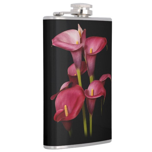 Elegant Paarse Calla Lilies Heupfles (Rechts)