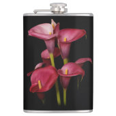 Elegant Paarse Calla Lilies Heupfles (Voorkant)