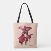 Elegant Paarse Calla Lilies Tote Bag (Achterkant)