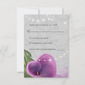 Elegant Paarse Calla Lily Floral Waterverf RSVP Kaartje (Voorkant)