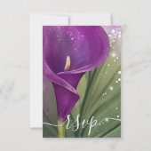 Elegant Paarse Calla Lily Floral Waterverf RSVP Kaartje (Achterkant)
