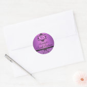 Elegant Paarse Chic Damask Sweet 16 Sticker (Envelop)