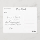 Elegant paarse dagbloem bedankt je briefkaart. briefkaart (Achterkant)