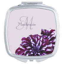 Elegant paarse dahlia flower monogram aangepaste n