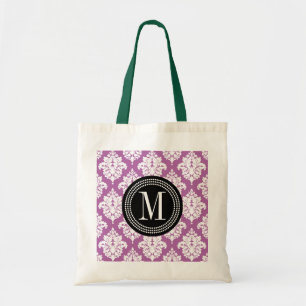 Elegant Paarse Damask - Gepersonaliseerd Tote Bag