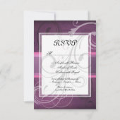 Elegant Paarse Damask zwemt RSVP-responskaarten RSVP Kaartje (Achterkant)