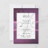 Elegant Paarse Damask zwemt RSVP-responskaarten RSVP Kaartje (Achterkant)