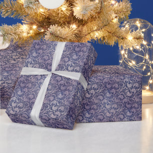 Elegant  Paarse damast patroon Cadeaupapier
