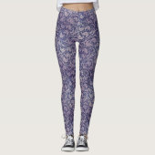 Elegant  Paarse damast patroon Leggings (Voorkant)