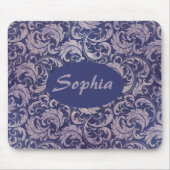 Elegant  Paarse damast patroon Muismat (Voorkant)
