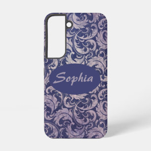 Elegant  Paarse damast patroon Samsung Galaxy Hoesje