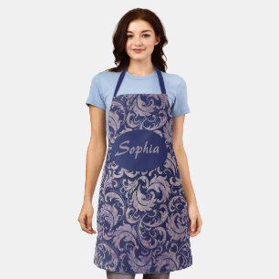 Elegant  Paarse damast patroon Schort