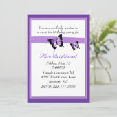 Elegant paarse Dames en heren, uitnodiging (Staand voorkant)