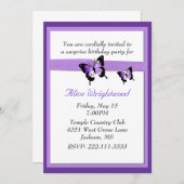 Elegant paarse Dames en heren, uitnodiging (Voorkant / Achterkant)