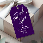 Elegant Paarse dank u bruiloft gunst Cadeaulabel