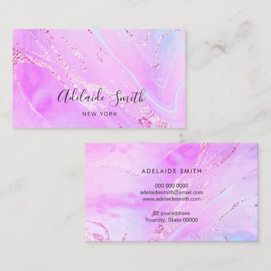 Elegant paarse design visitekaartje (Voorkant / Achterkant)