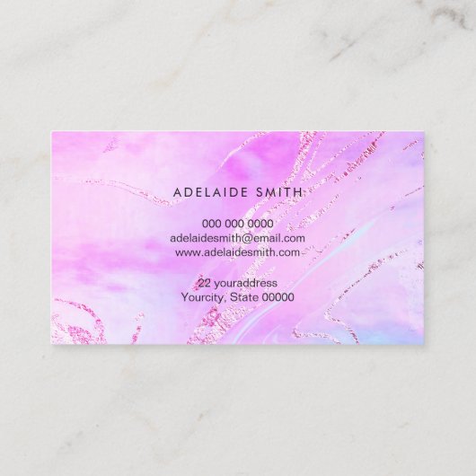 Elegant paarse design visitekaartje (Achterkant)