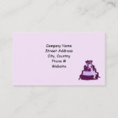 Elegant Paarse Designer Cake Visitekaartje (Achterkant)