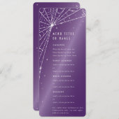 Elegant Paarse Diamant Spinnenweb Plat 4 Gang Menu (Voorkant / Achterkant)