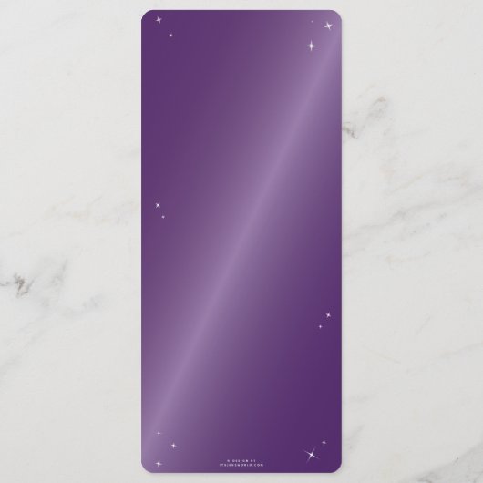 Elegant Paarse Diamant Spinnenweb Plat 4 Gang Menu (Achterkant)