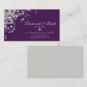 Elegant Paarse diamantjuweel ontworpen Sparkle Visitekaartje (Voorkant / Achterkant)