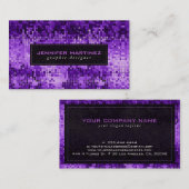 Elegant Paarse Disco Ball Glitter & Sparkles Visitekaartje (Voorkant / Achterkant)