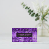 Elegant Paarse Disco Ball Glitter & Sparkles Visitekaartje (Staand voorkant)