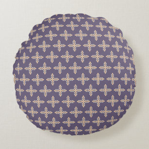 Elegant Paarse en beige naadloos motief Rond Kussen