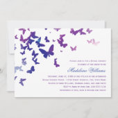 Elegant Paarse en Blauwe Vlinders Vrijgezellenfees Kaart (Voorkant)